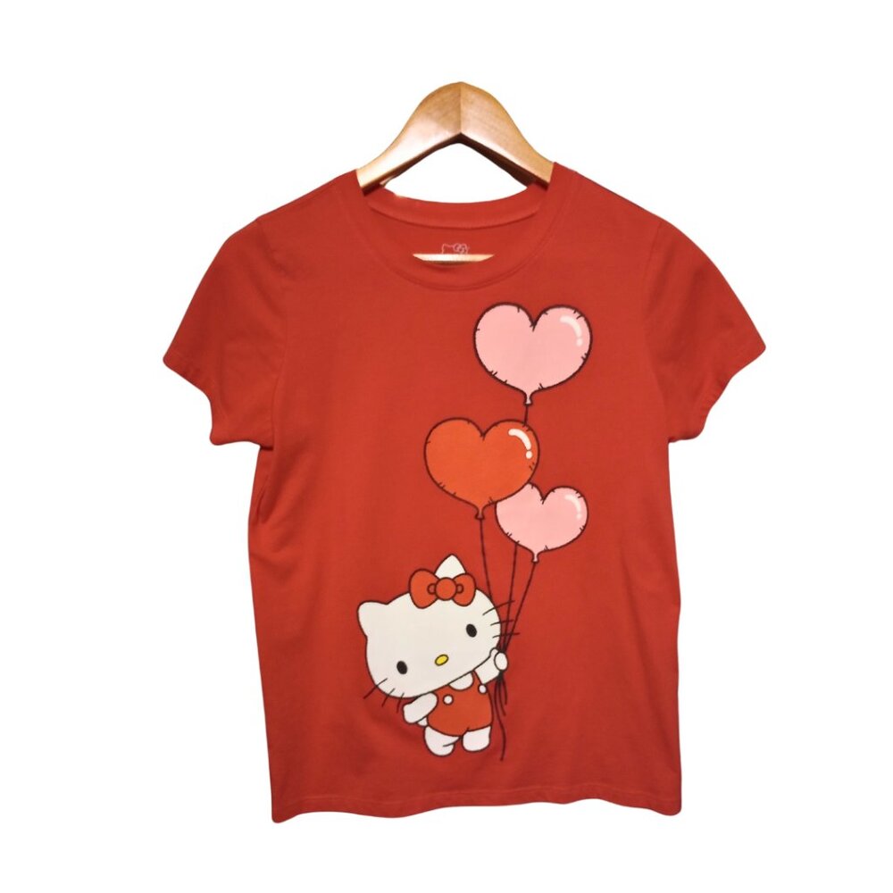 Hello Kitty Heart Balloon Tee Red and Pink T-Shirt | Size M | Sanrio Tops